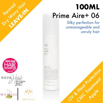 Mucota PRIME Aire+ 06 Veil for Wave (100g) AIRE PLUS - For Dry Permed Wavy Hair • Leave In Treatment • UV & Heat Protection • Tame Frizz • Apple Fragrance • MADE IN JAPAN