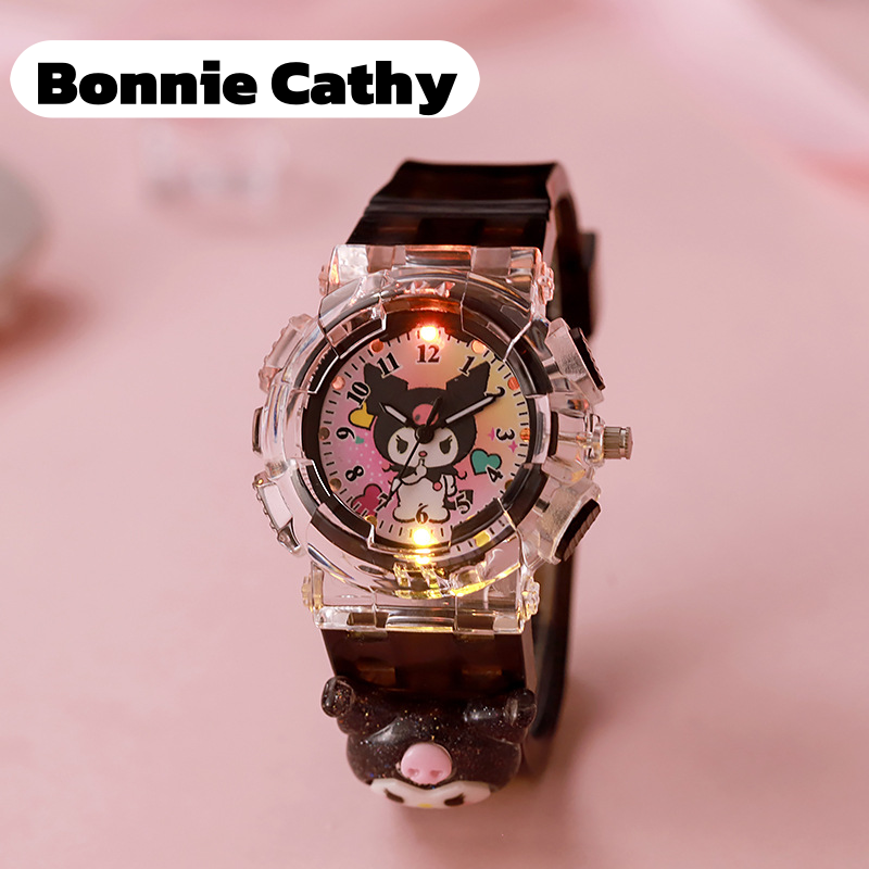 โทรศัพท์มือถือและแท็บเล็ต Bonnie Cathy นาฬิกา LED การ์ตูน Kids พร้อมดีไซน์ตัวละครสุดน่ารักและจอแสดงผลคู่