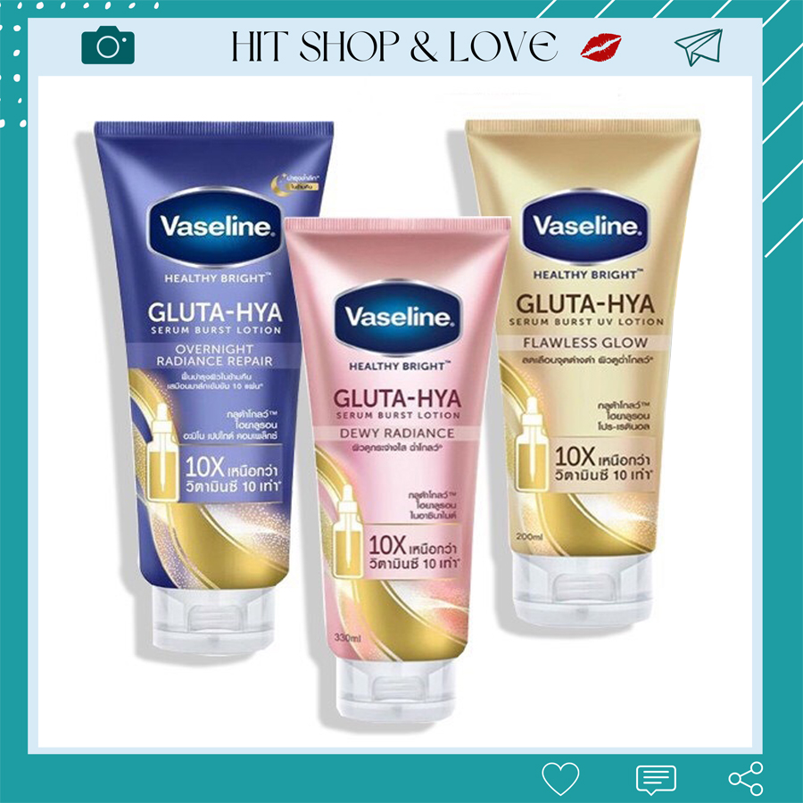 Sữa dưỡng thể vaseline 10x healthy bright gluta hya thái lan 330ml