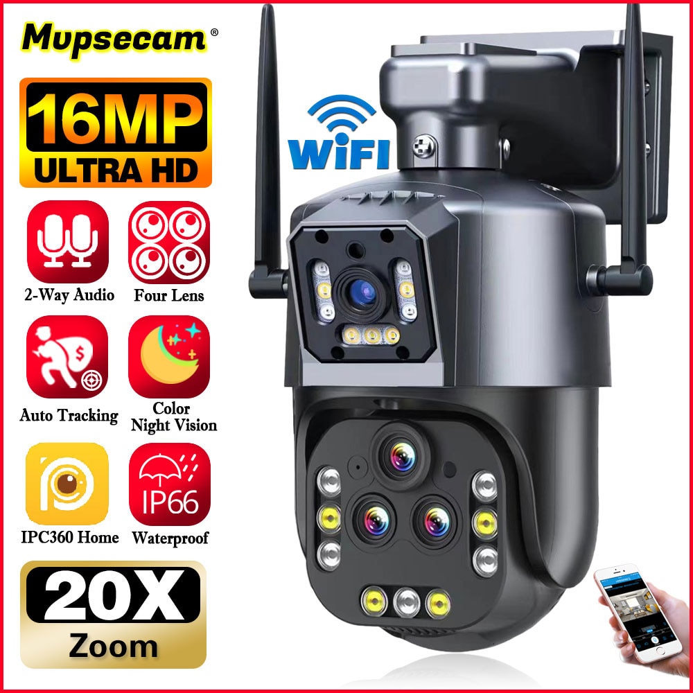 MẪU MỚI 2023  Camera IP Wifi Xoay 360 Độ - Ultra 16MP 8K WIFI Camera IP