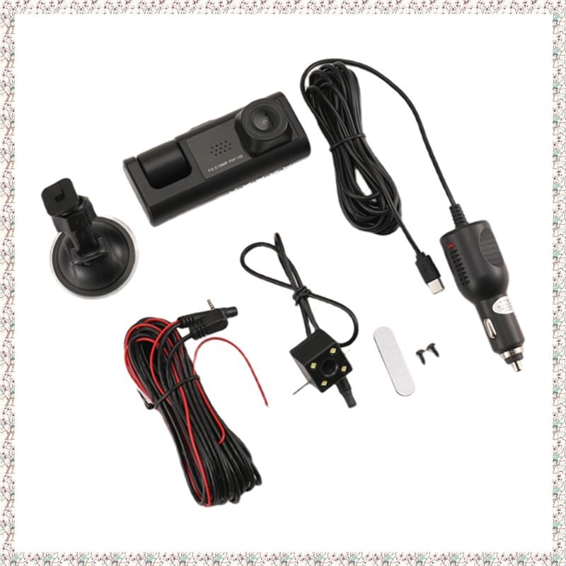 1 Set 3 Camera Dash Cam 1080P 2 Inch Screen Dashcam Black Driver Recorder for Taxi CAR DVR Rear Camera Universal