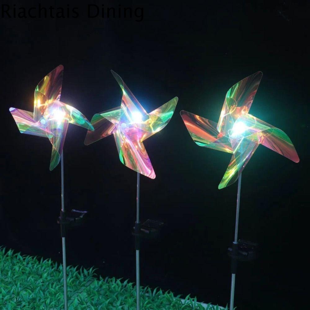 RIACHTAIS Không thấm nước Đèn Led cối xay gió năng lượng trời Nhân tạo Lá 4/7 Đèn ngủ Cảnh quan vườn Sáng Tạo Đèn trang trí sân vườn Sân ngoài trời