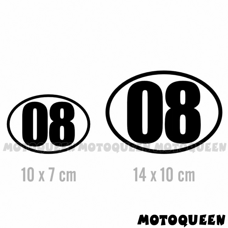 4X Custom Cafe Racer Number Vintage Motorcycle Car Decal Oval Fuel Side Cover Wind Helmet For Honda 