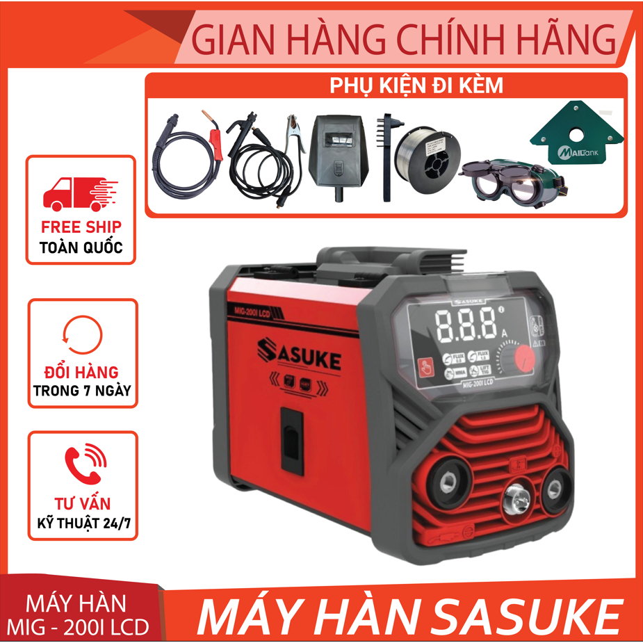 Máy hàn MIG-200I LCD Sasuke - Thiết bị hàn đa năng, hiệu suất cao