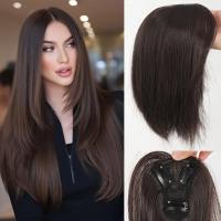 LIUJIR Hair Extension Hair Toppers Wigs with Bangs Middle Part Clip In Fringe Hair Pieces Invisible Clourse Synthetic Hair Bangs for Women