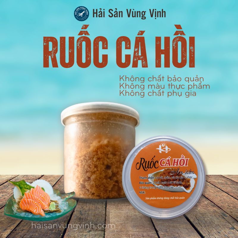 Ruốc cá hồi cho bé ăn dặm, Chà bông cá hồi siêu ngon - HaiSanVungVinh