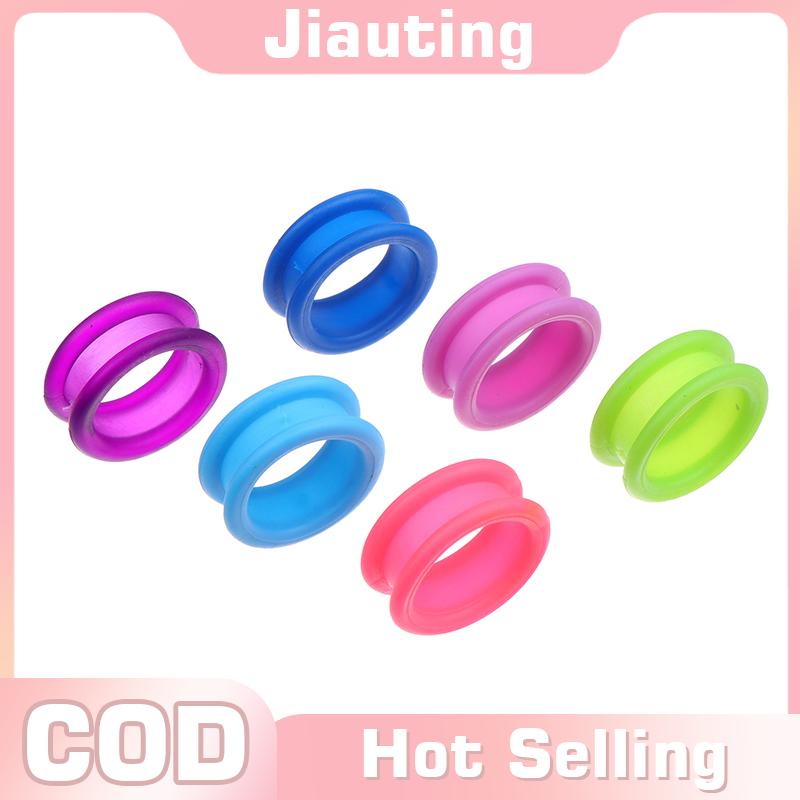 Jiauting 10 cái Salon tóc kéo Silicone ngón tay nhẫn kéo chèn Groomer phụ kiện xử lý nhẫn cho cắt tóc Shears
