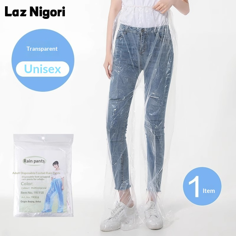 Laz Nigori Disposable Waterproof Rain Pants with Foot Coverage for Adults, Transparent and Durable, Perfect for Outdoor Activities and Travel Giá 24,250 Đồng*Miễn phí vận chuyển