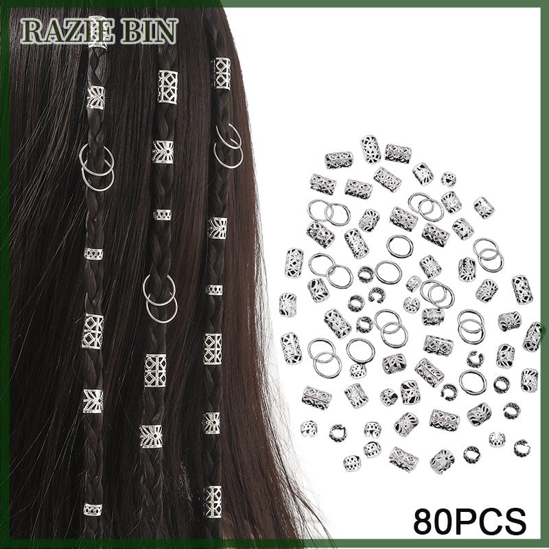 RAZIE BIN Dreadlock Tóc Nhẫn Có Thể Điều Chỉnh Còng Clip Tóc Bện Bẩn Bẩn Bead Kẹp Tóc Phụ Kiện Mũ Nó