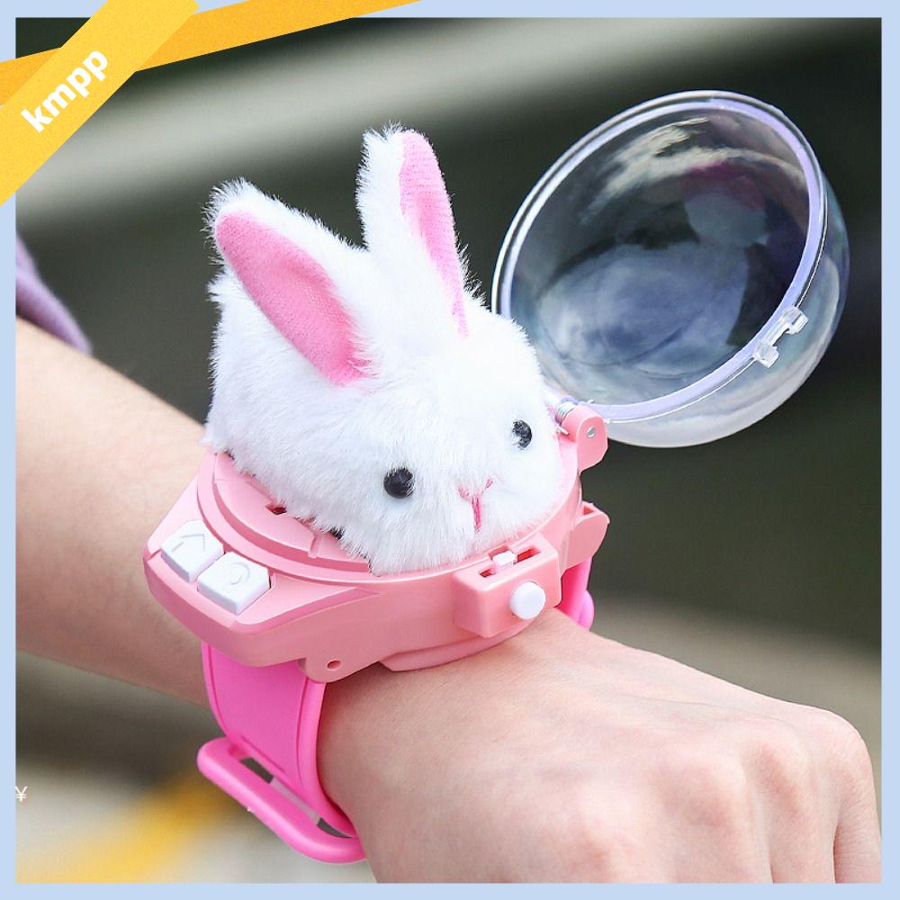 KMPP Phim hoạt hình 3D Đồ chơi đồng hồ mini xe RC cho trẻ em Đồ nhồi bông Xe thú cưng dễ thương Đồ chơi đua thỏ Sáng tạo Sạc USB Đồng hồ điện tử Kapibala dành cho quà tặng trẻ em/học sinh
