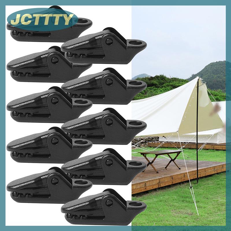 JCTTTY 10pcs mạnh mẽ Lều Clip ngoài trời Tarpaulin Clip chống gió cố định cắm trại Lều kẹp Clip cá sấu clip móc cho trại ngoài trời