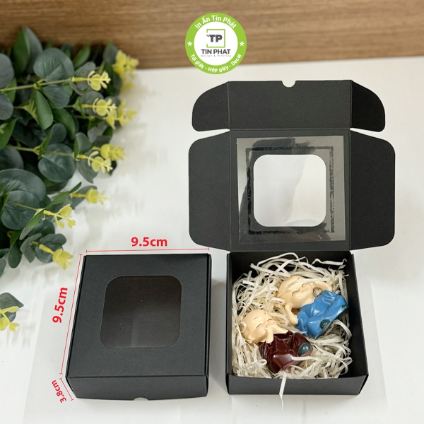 Set 10 Hộp giấy đựng quà (có tặng kèm rơm và nơ ruy băng) đựng quà cưới bánh kẹo (4 màu)