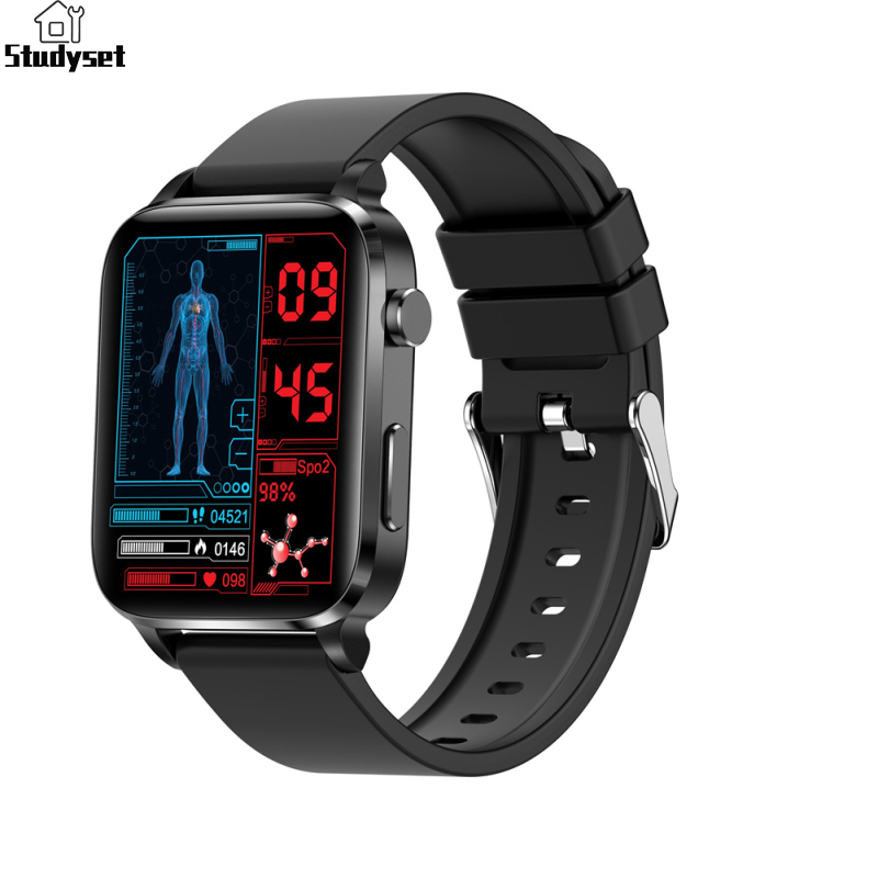 Studyset IN stock F100 Smart Watch 1.7-Inch Screen Body Temperature Blood Sugar SPO2 Bp 24h Heart Rate Health Monitor Smartwatch ราคา 1,324 บาท*ส่งฟรี
