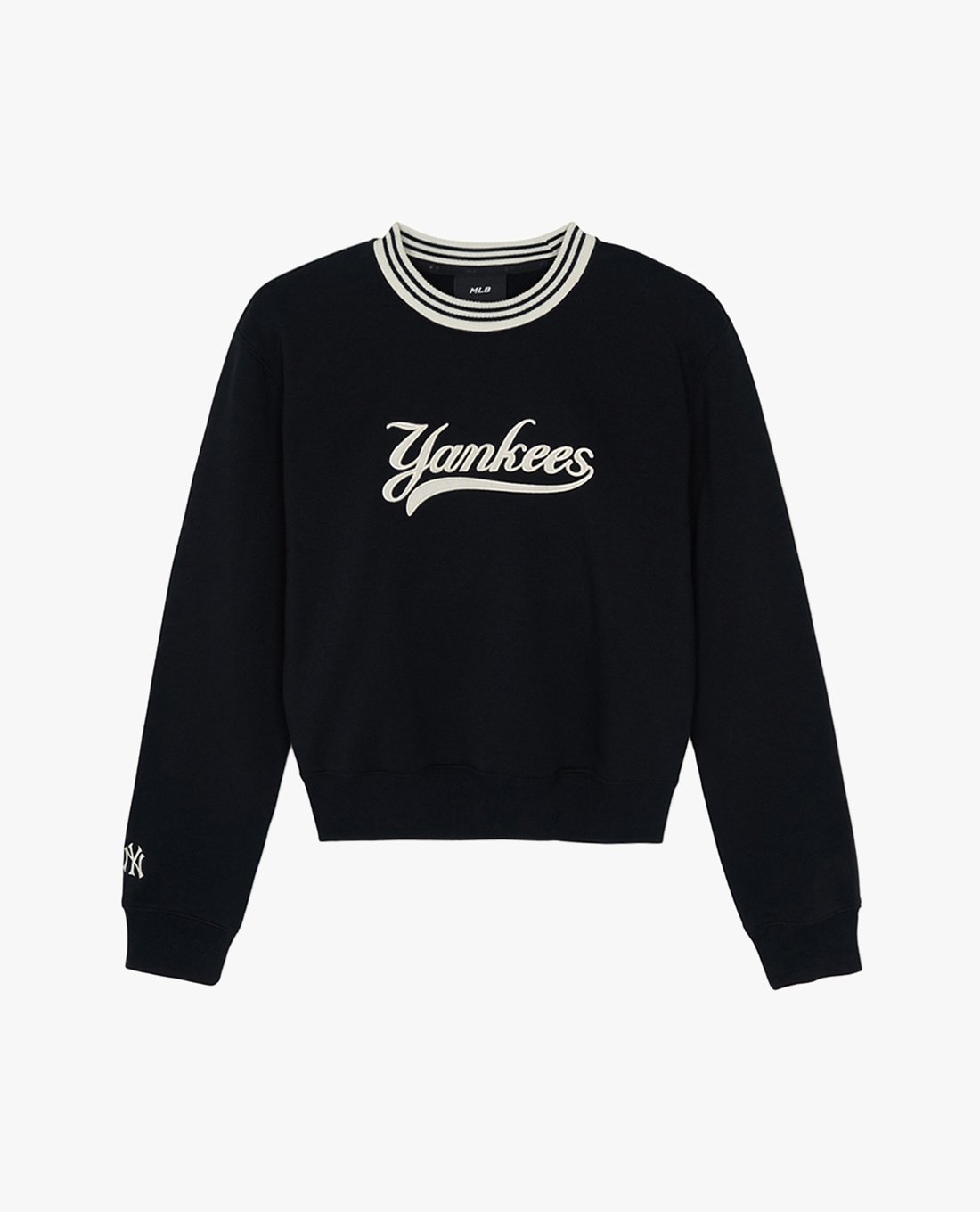 MLB - Áo sweatshirt nữ cổ tròn tay dài Varsity Cursive 3FMTV0344-50BKS