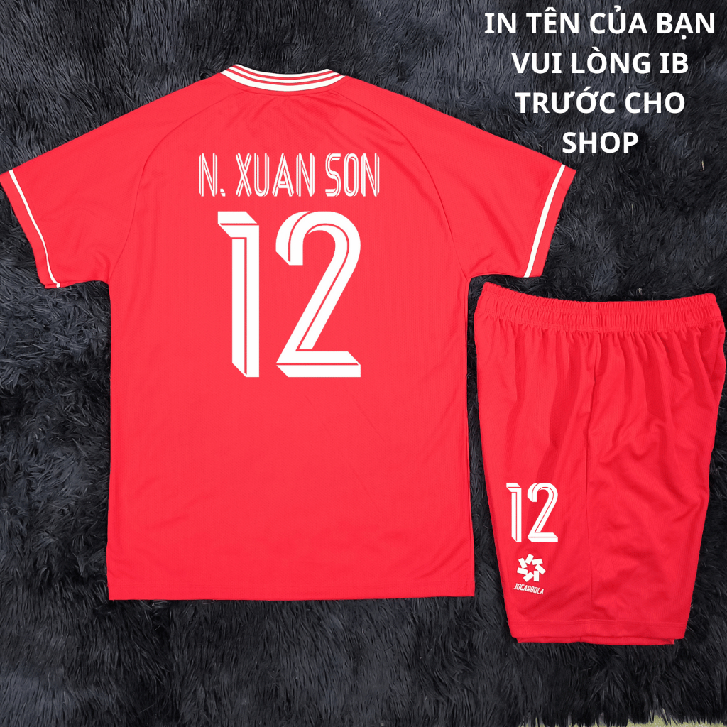 (Vải gai thái) Áo bóng đá Đội tuyển Việt Nam màu đỏ sân nhà BẢN FAN in tên số theo yêu cầu ĐHL SPORT