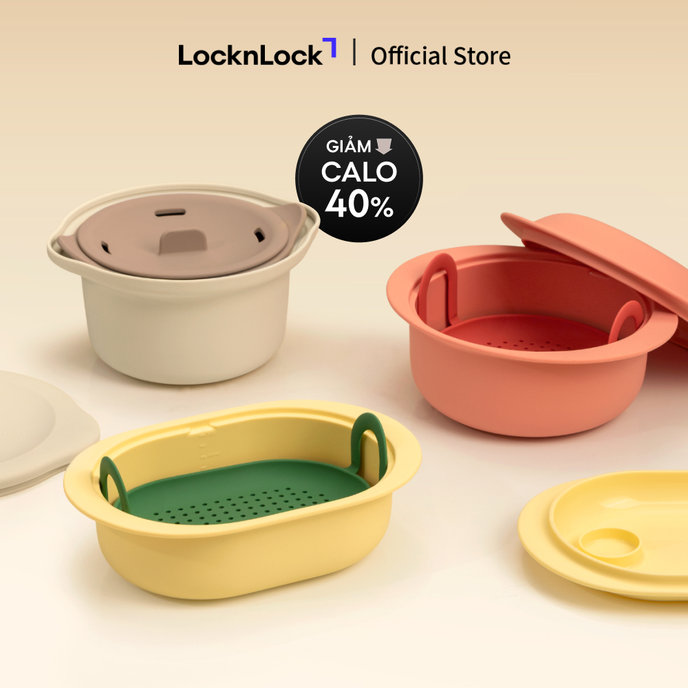 Nồi hấp Silicone LocknLock LWP711 LWP712 và Nồi nấu cơm silicon LWP713 tiện lợi bỏ lò vi sóng, Hàng chính hãng - JoyMall