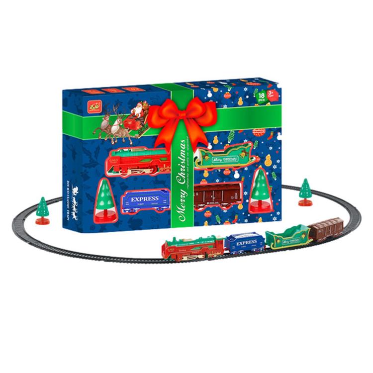 Electric Christmas Train Set Retro Train Toy With Light And Sound Battery