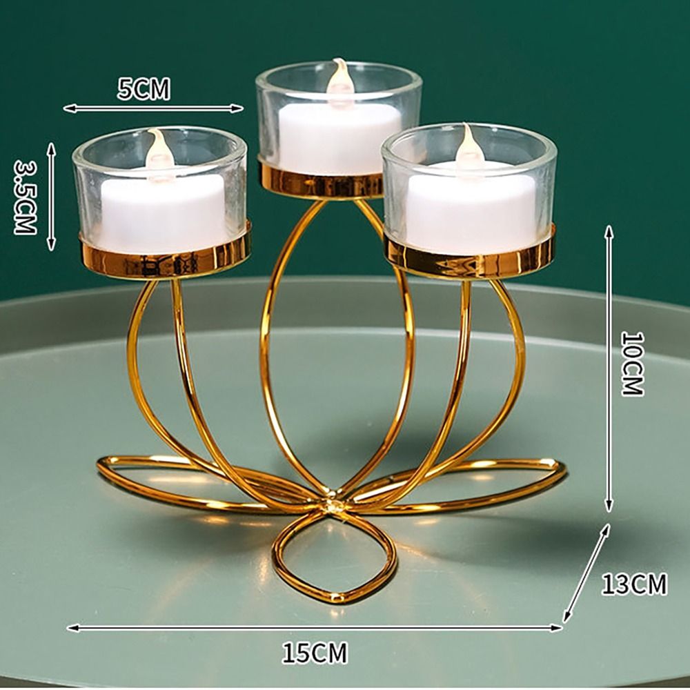 Creative Retro Iron Candlestick Holder Romantic Candle Stand Ornaments Table Decoration