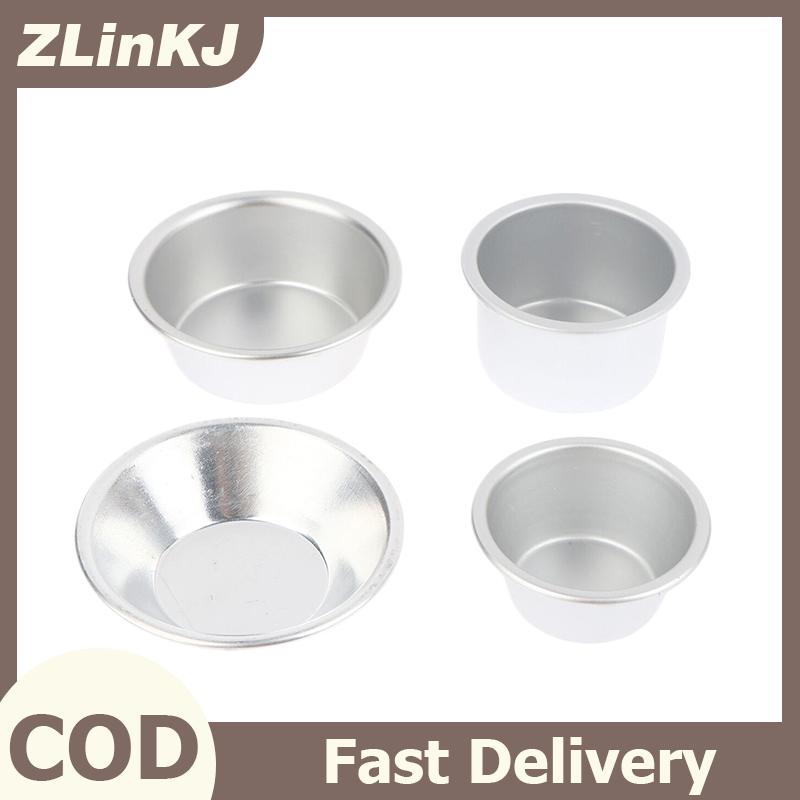 ZLinKJ 10 cái Khuôn Bánh puto khuôn bánh Tart trứng bằng hợp kim nhôm Khuôn nướng bánh cupcake nhà bếp Khuôn nướng bánh nướng tròn mini khuôn tráng miệng bánh ngọt