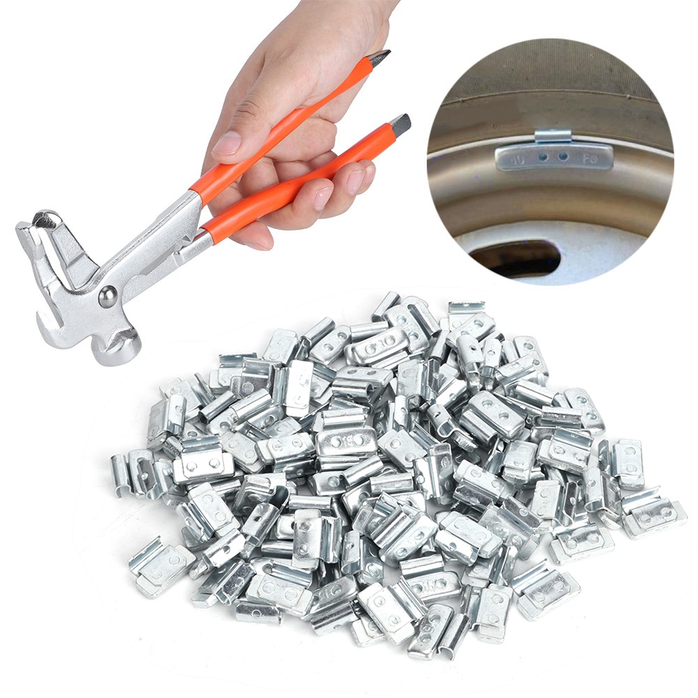 100 cái kẹp hợp kim nhôm kiểu P 15G/0.53oz trên bánh xe cân bằng trọng lượng balancetire sửa chữa với kìm cân bằng