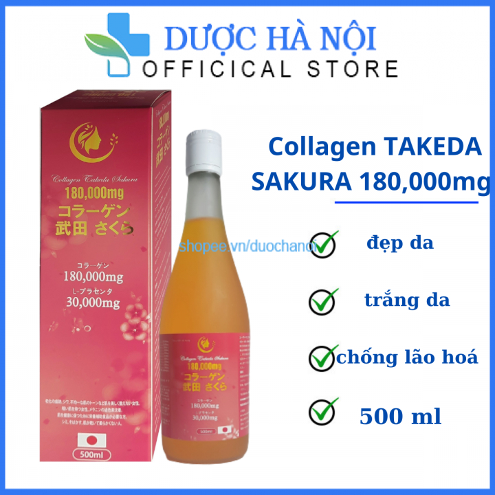 Nước uống trắng da Collagen TAKEDA SAKURA 180,000mg – Chai 500ml