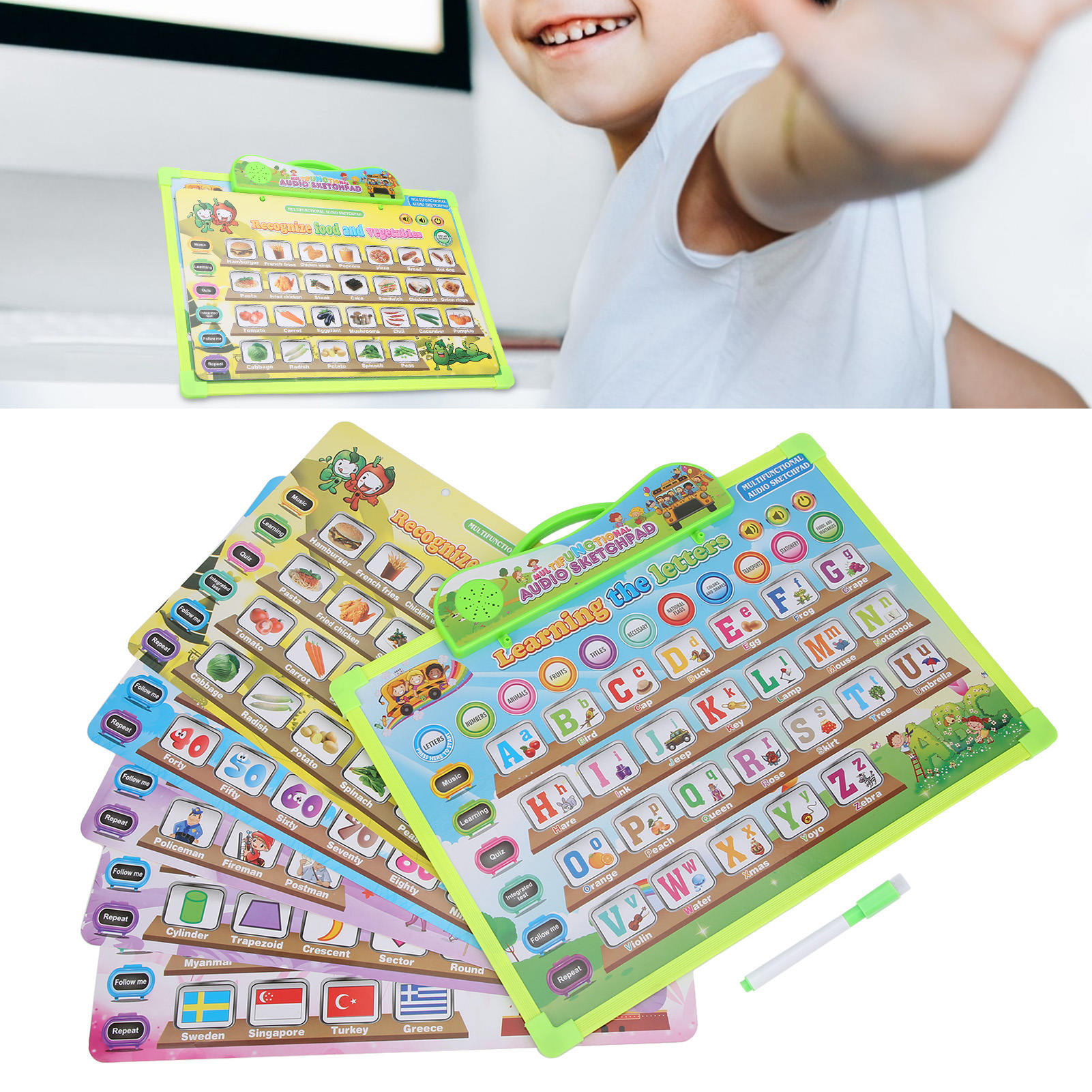 Máy đọc sách đa giác quan cho trẻ em Máy đọc giọng nói giáo dục e‑book cho trẻ em nhà trẻ em