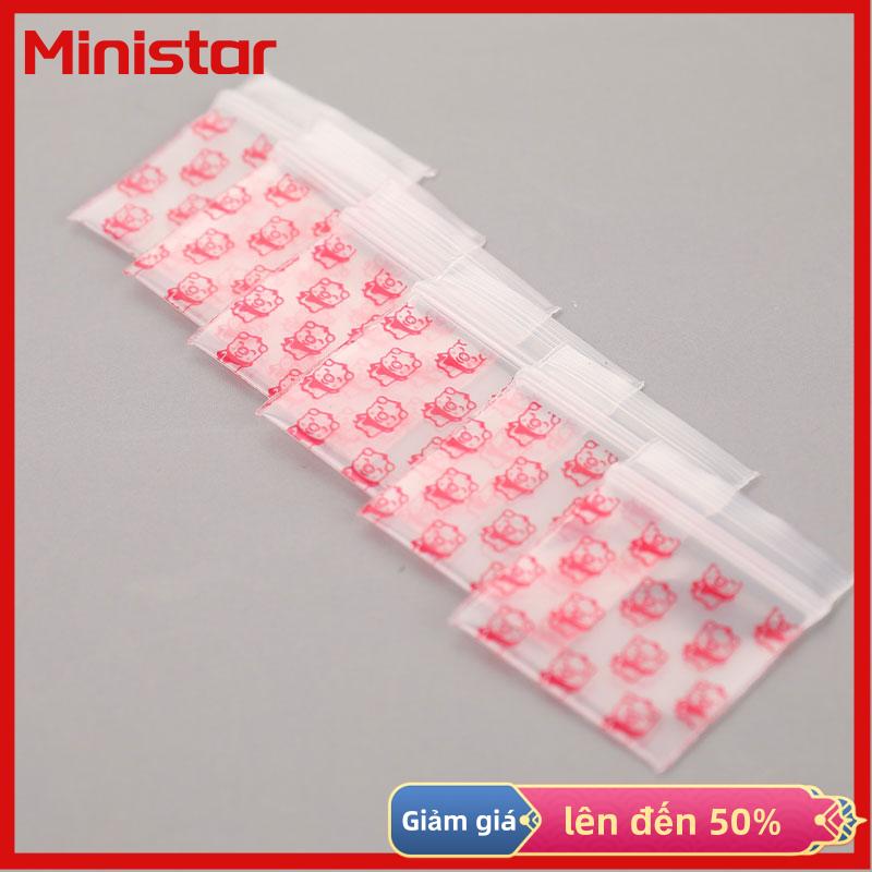 Ministar 100 chiếc túi nhỏ có khóa kéo túi nhựa nhỏ có khóa kéo túi đựng thuốc
