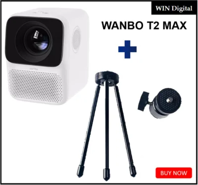 #Global Version# Local Warranty Wanbo T2 Free T2 MAX LCD Portable Mini Projector LED Support 1080P Vertical Keystone Correction Home Theater Projector