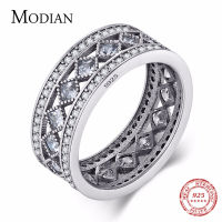 Modian phong cách mới Cổ Điển Bất 925 Sterling Silver Nhẫn Vuông Thời Trang trang sức cao cấp Cưới Lấp Lánh CZ Phụ Nữ Valentine Của Quà Tặng