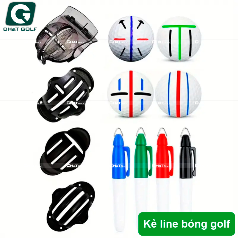 Kẻ line bóng golf giúp căn đánh Golf chuẩn xác hơn - bộ khuôn vẽ bóng golf