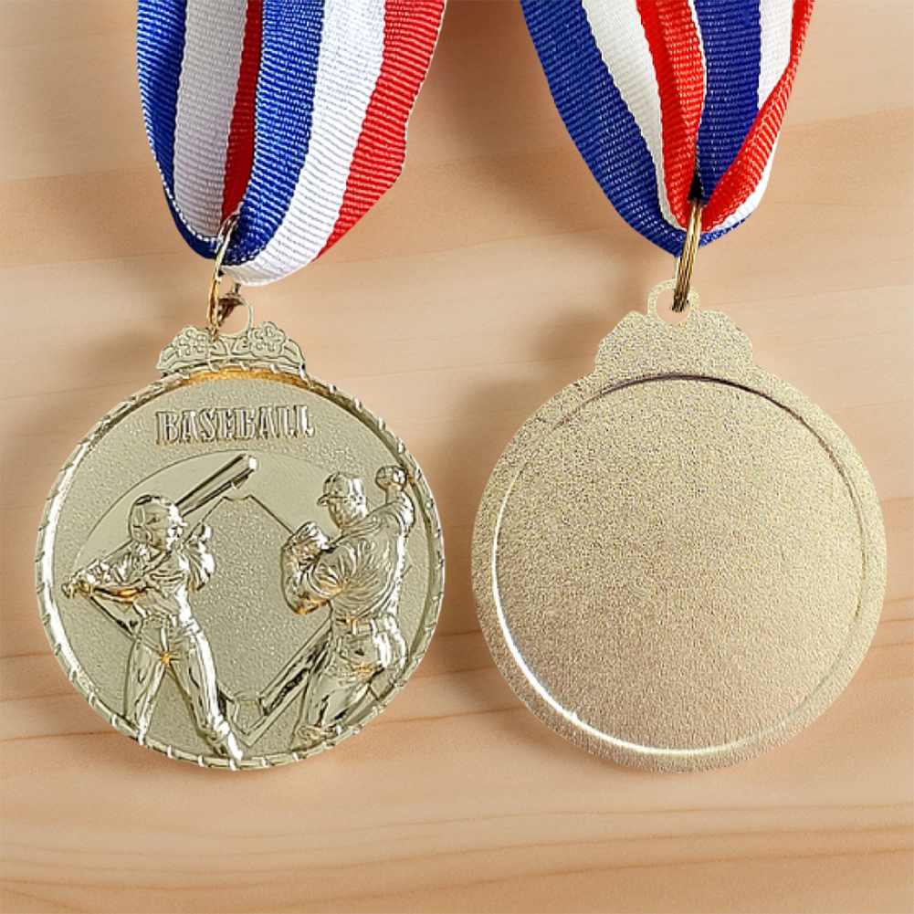 10Pcs Baseball Medals Sports Medals 5cm Metal Winner Medals with Neck Ribbon Competition Prize Medals for Baseball Race - 2
