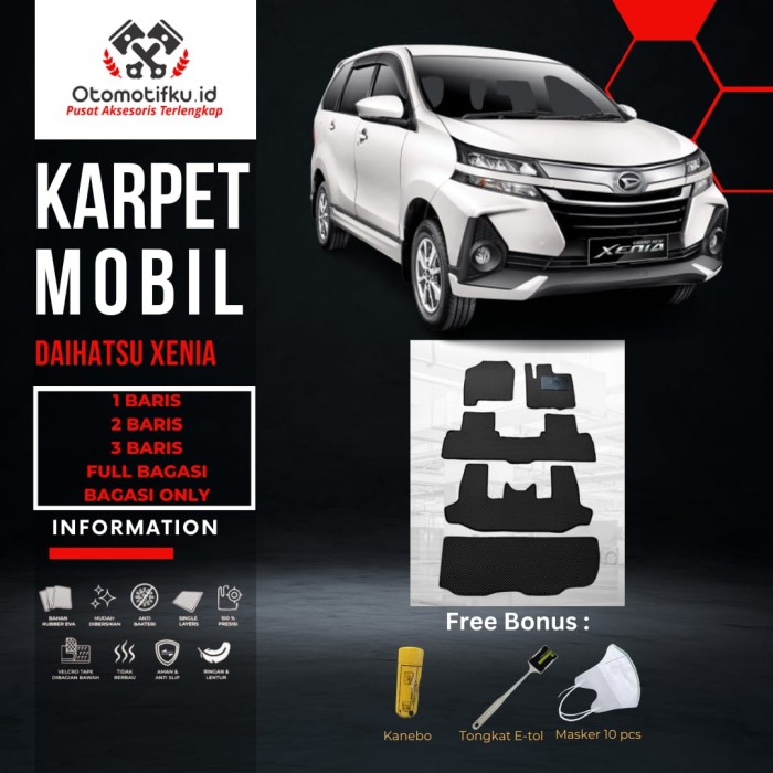 [ OTOMOTIFKU ] Karpet Mobil Daihatsu Xenia Bahan Single Layer Rubber Eva Premium Harga 385,000 rupiah*Gratis Ongkir