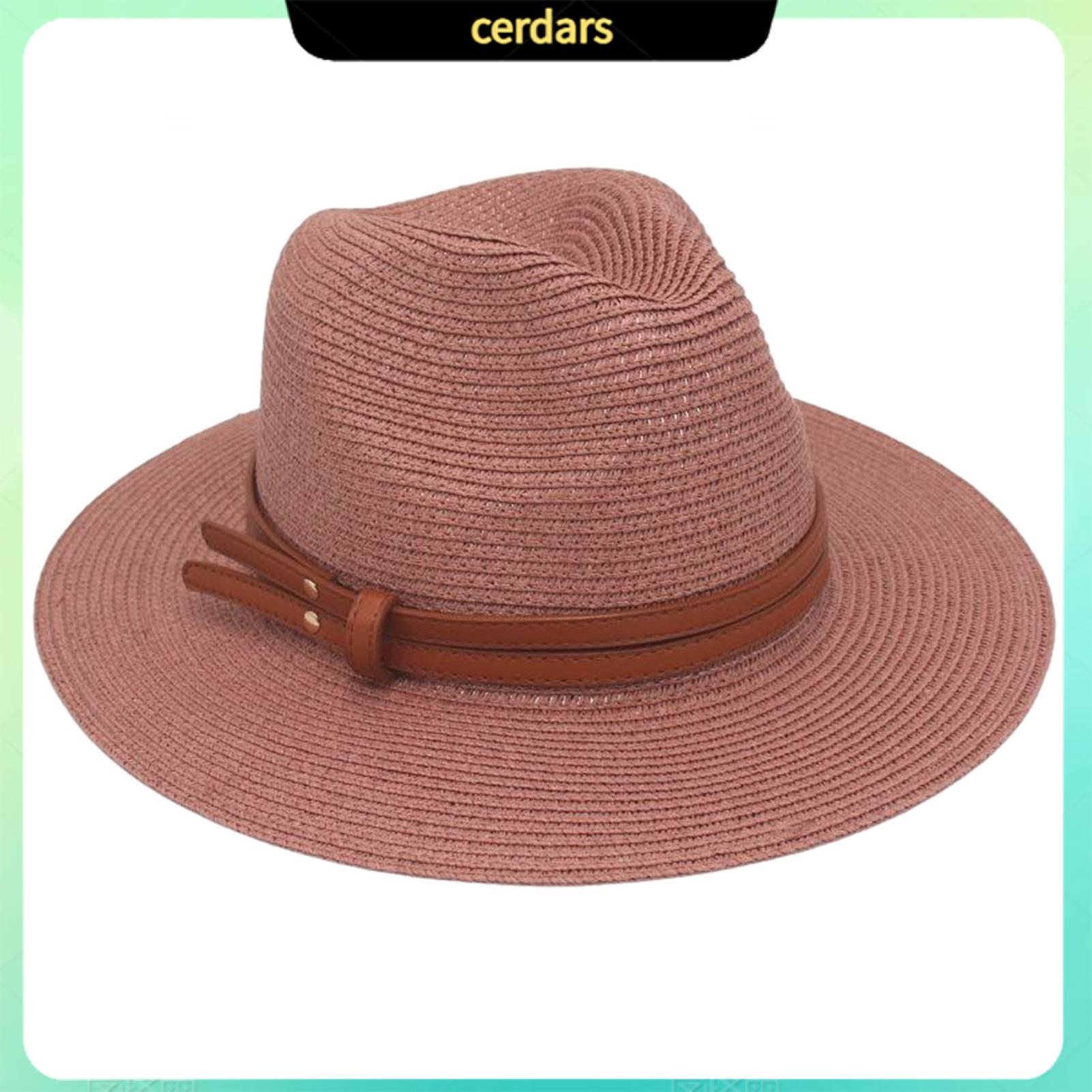 Cerdars Wrinkle Resistant Sun Hat Lightweight Summer Hat Women’s Wide Brim Straw Hat with Faux Leather Belt – Adjustable Foldable Summer Beach Hat for Uv Protection Jazz Style Perfect for Asia Outdoors - 1