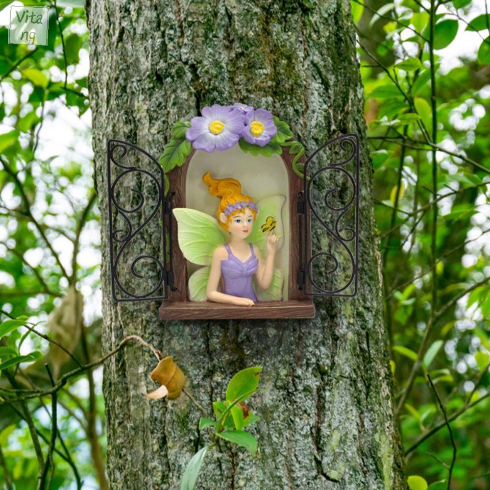 VITANG Dễ thương Treo cây cổ tích hoa Nhựa Sáng Tạo Tượng Cổ Tích Hoa Trang trí sân vườn Đồ thủ công Tượng nhỏ Tượng điêu khắc Cửa ra vào Giá  255,315 Đồng*Miễn phí vận chuyển