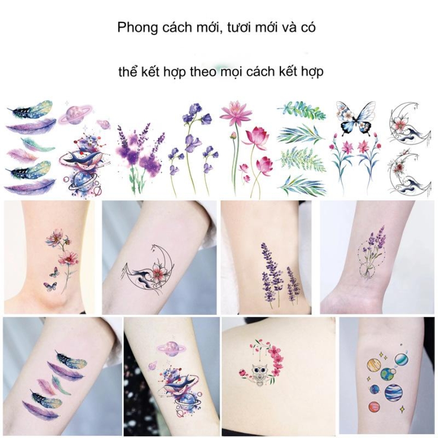 Miếng dán hình xăm tạm thời, Với thiết kế siêu cute dành cho các bạn yêu tattoo - The Sally Shop