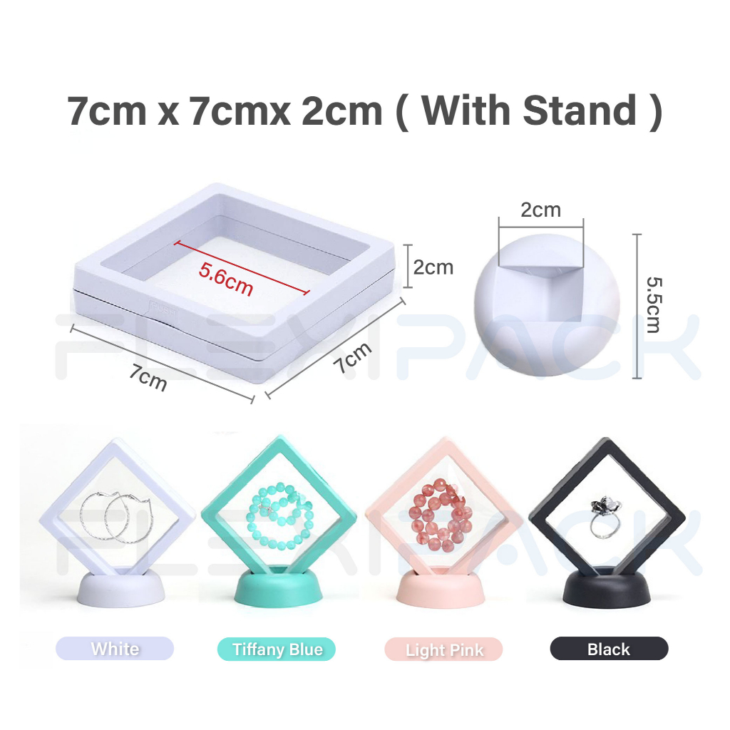 3D Jewellery Box Suspension Dustproof Transparent Jewelry Storage Box Ring Earring Bracelet Gift Box Kotak Cincin 首饰盒