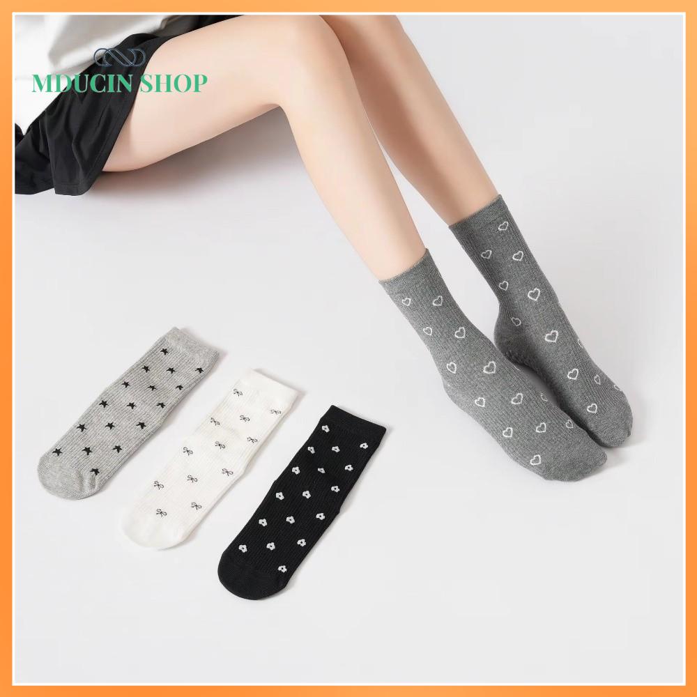 MDUCIN SHOP Bông Vớ Yoga Chống trượt Silicon Vớ Pilates Thiết kế Jacquard Vớ sàn Thể dục thể thao