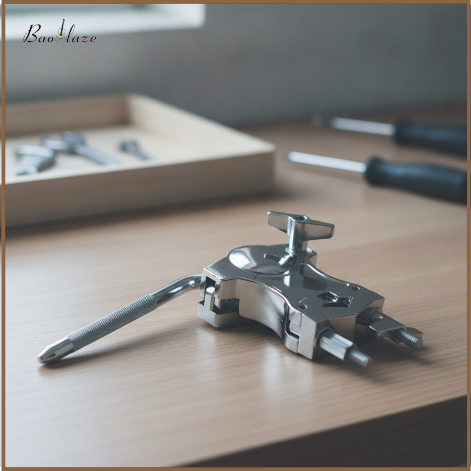 Baoblaze Adjustable Drum Tom Clamp with L-Rod Sturdy L-Rod Tom Mount Secure Percussion Mounting Bracket Reliable for Drummers ราคา 4,477 บาท*ส่งฟรี