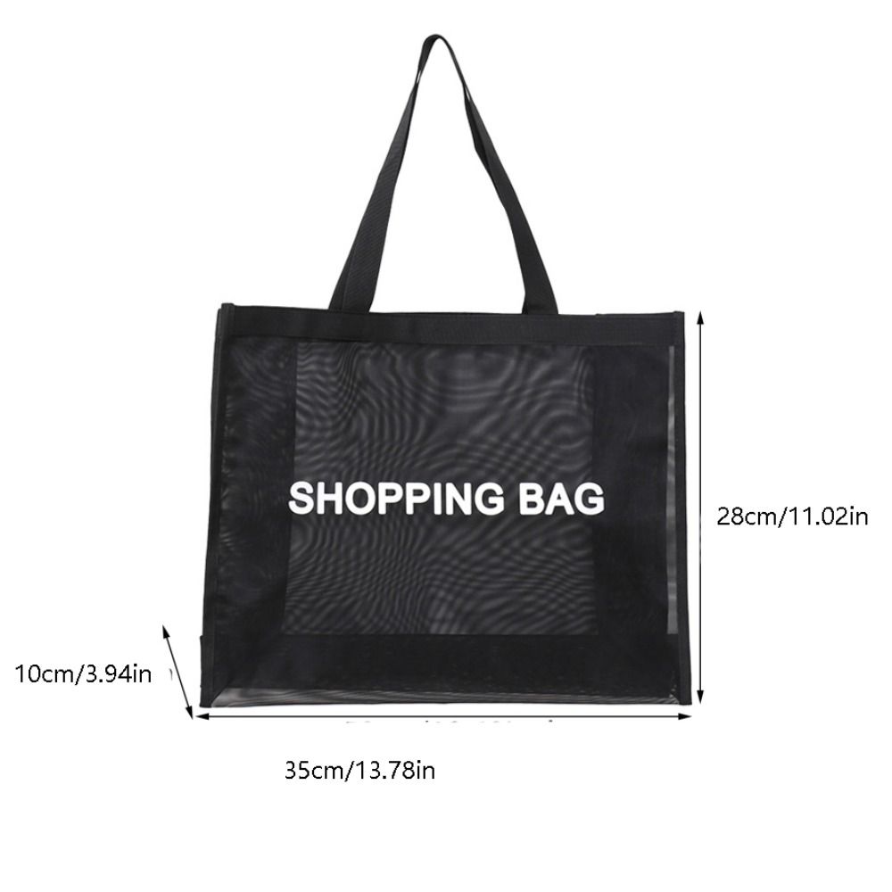 YAHURO Đen Túi mua sắm Lưới Trong Suốt Một bên vai Nylon Túi tote sức chứa lớn Thường ngày Túi đeo chéo Túi đựng đồ du lịch Nữ - 2