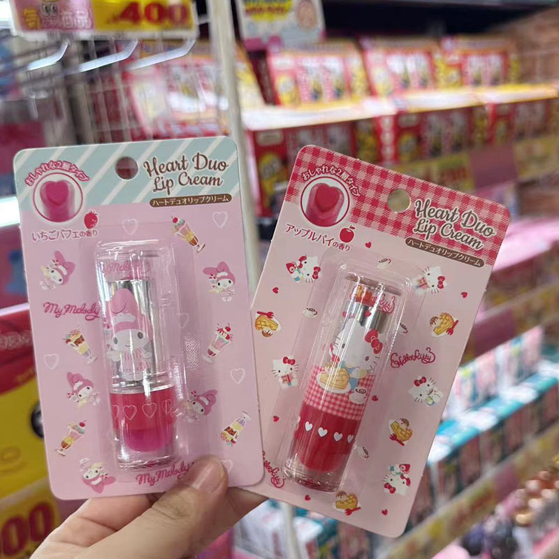 Sanrio, Nhật Bản hình trái tim dễ thương màu son môi 3.5g hai lớp màu đèn Son môi Merlot son môi