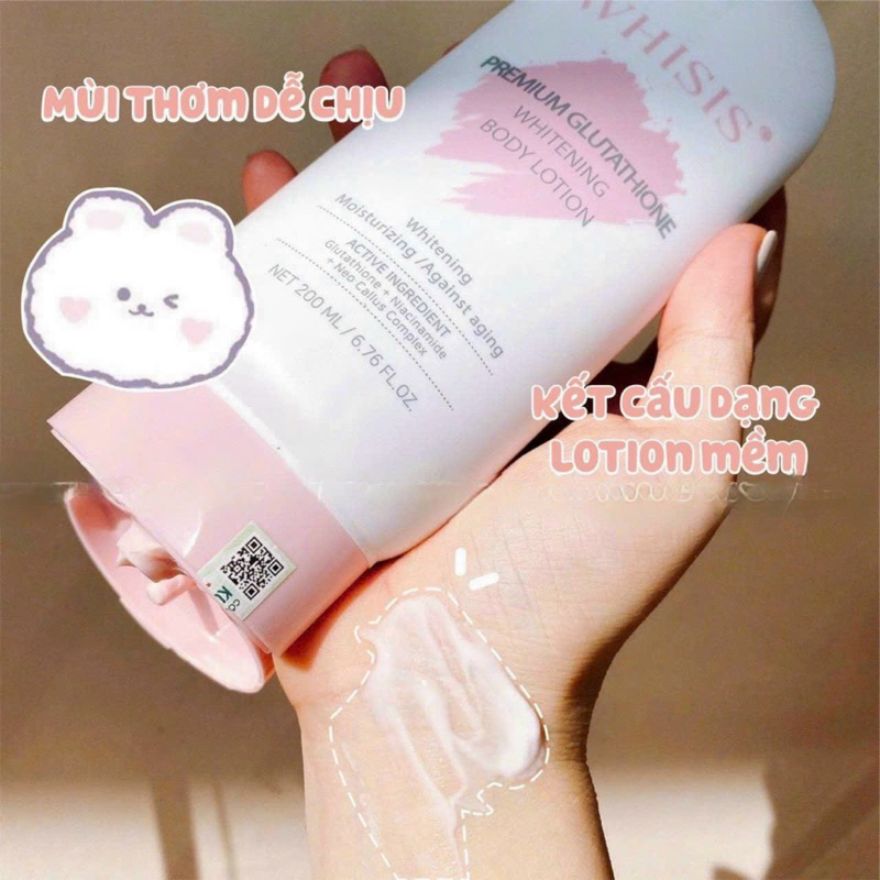 Kem dưỡng thể ban đêm Whisis Premium Glutathione Whitening Body Lotion