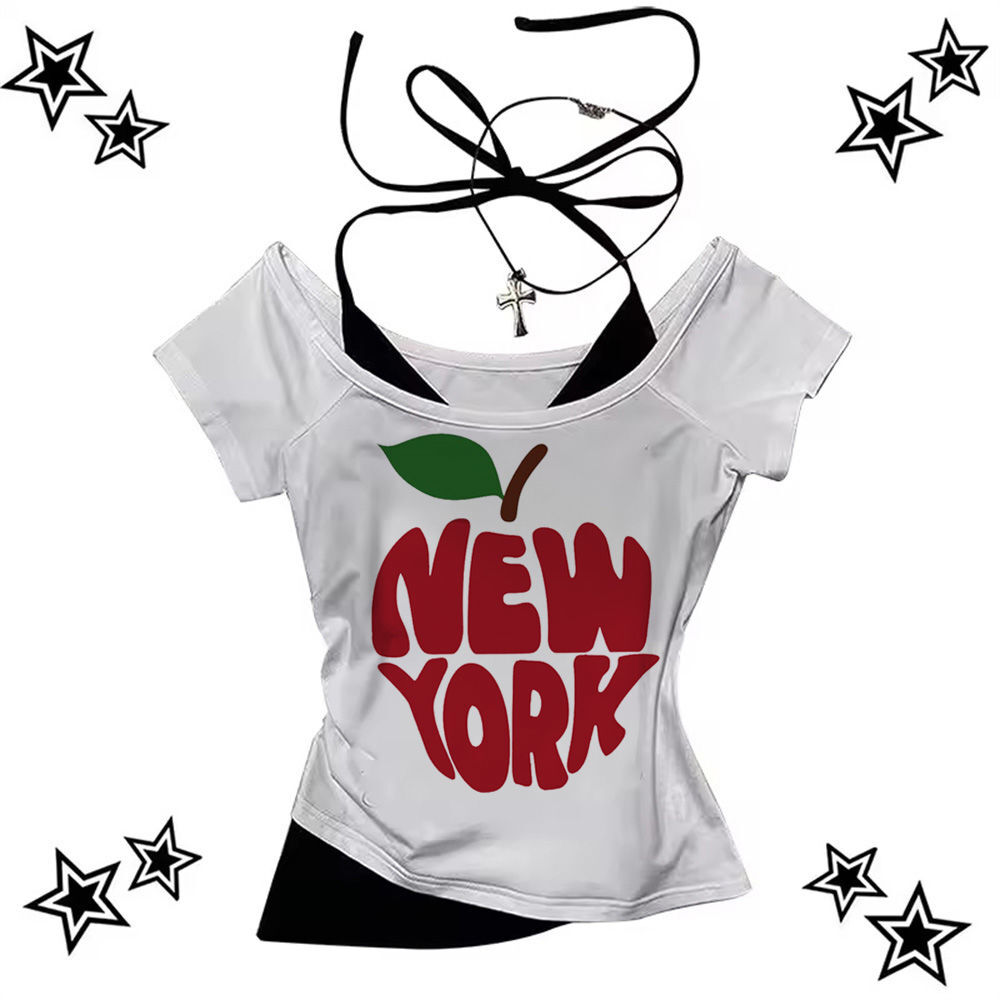 New store opening90s Street Outfits Y2k crop top babydoll corset Grunge summer gyaru coquette Slim Fit Cute gothic teens tees2025 COD - 8