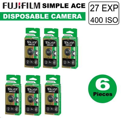 6 x FUJIFILM 35mm Disposable Single Use Film Camera Simple Ace - ISO 400 - 27 Exposure