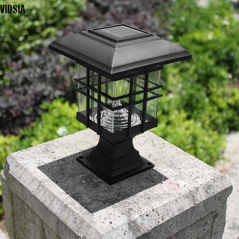 VIDSIA Solar Post Column Lamp Waterproof Landscape Garden Solar Light LED Outdoor Post Deck Cap Column Fence Lamp