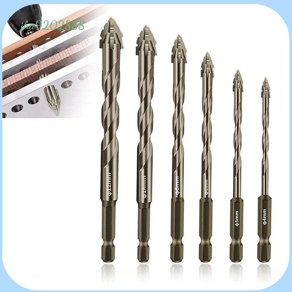 JHA9202888 Bốn cạnh Mũi khoan lệch tâm Độ cứng cao Đầu xiên Bộ mũi khoan bê tông Chất lượng cao Răng cưa Bộ mũi khoan chuôi lục giác Dụng cụ khoan