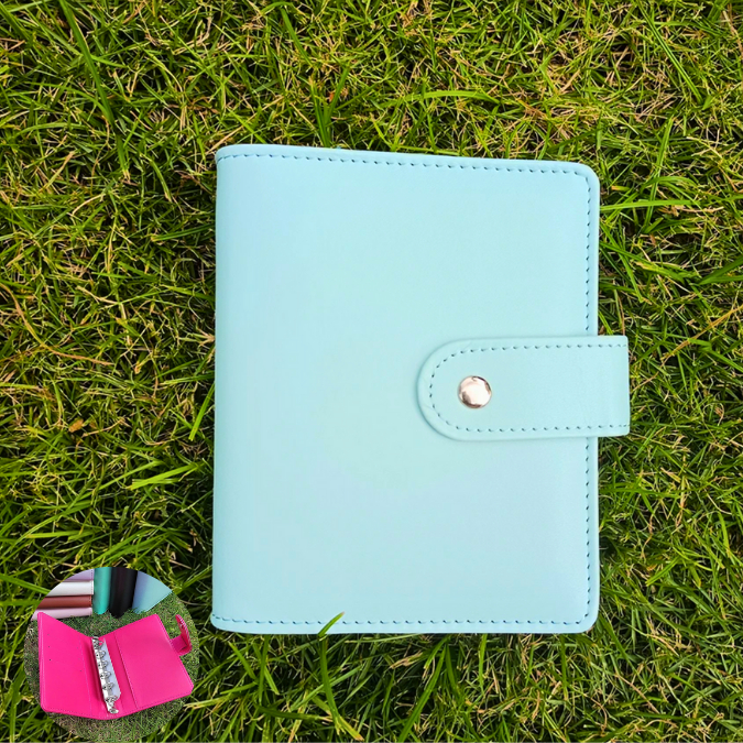 Cover Binder A7 Motif Kulit Polos 6 Ring Aesthetic