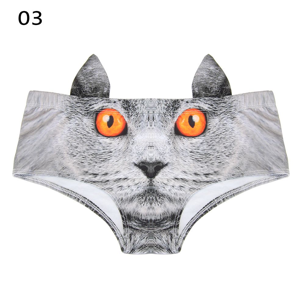 UIOKJEA Nâng lên Bull Dog Cheetah Mèo lợn Quần lót nữ Đồ lót Loài vật in 3d
