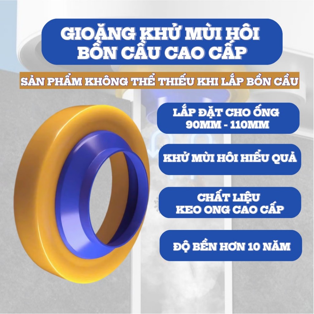 【HCM/24H】Gioăng Khử Mùi Bồn Cầu– Lắp Đặt Nhanh, Chống Hôi Hiệu Quả