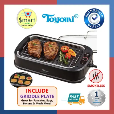 Toyomi Electric Smokeless BBQ Grill & Griddle [BBQ 2002] *Indoor Barbeque/ Non Stick*