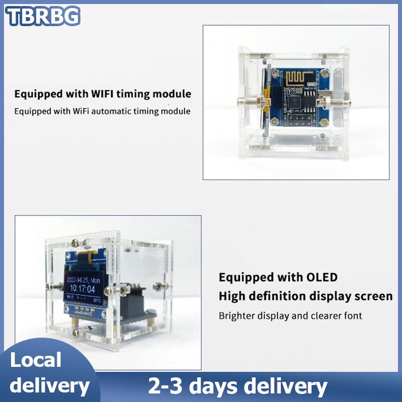 TBRBG Local Delivery ESP8266นาฬิกาบอกสภาพอากาศขนาดเล็ก, นาฬิกาดิจิตอล WiFi ชุดบัดกรีอิเล็กทรอนิกส์มัลติฟังก์ชั่นสถานีอากาศ ราคา 193 บาท*ส่งฟรี
